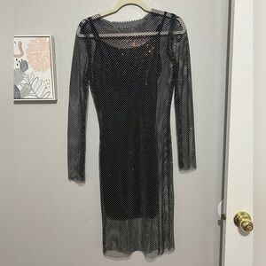 NWOT Sheer Rhinestone Dress